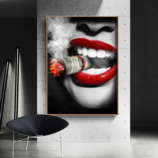 Poster Labbra rosse e sigaretta