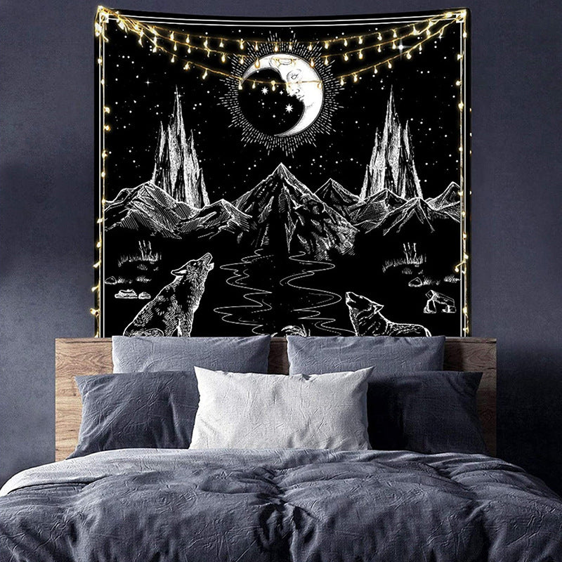 Tappezzeria luna e teschi