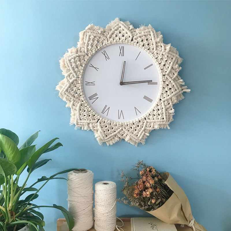 Orologio da parete Macramé bohemien frange
