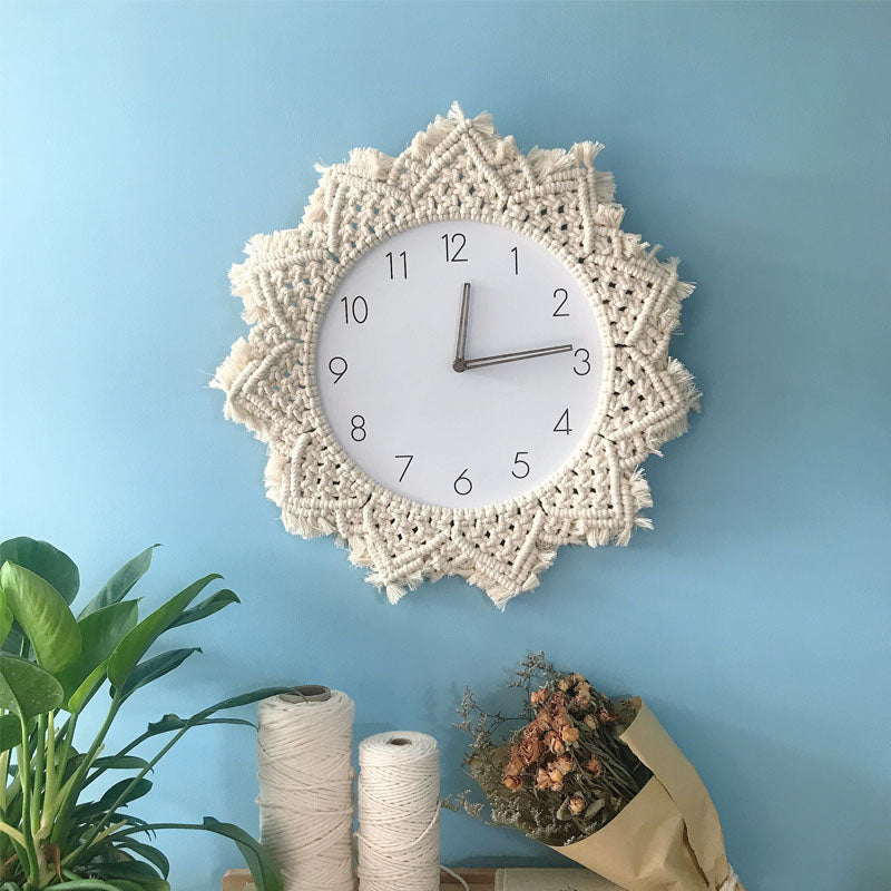 Orologio da parete Macramé bohemien frange