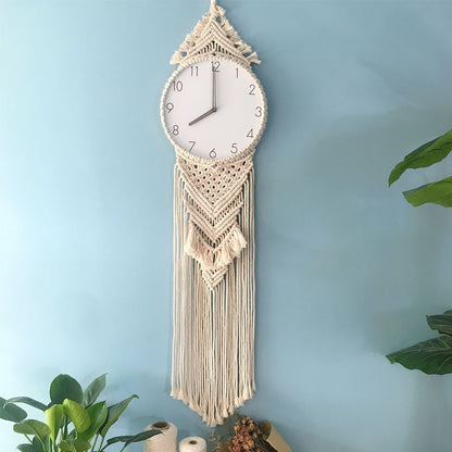 Orologio da parete Macramé bohemien frange