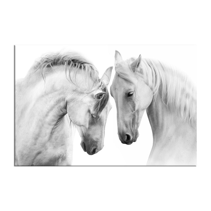 Quadro cavallo bianco nordico