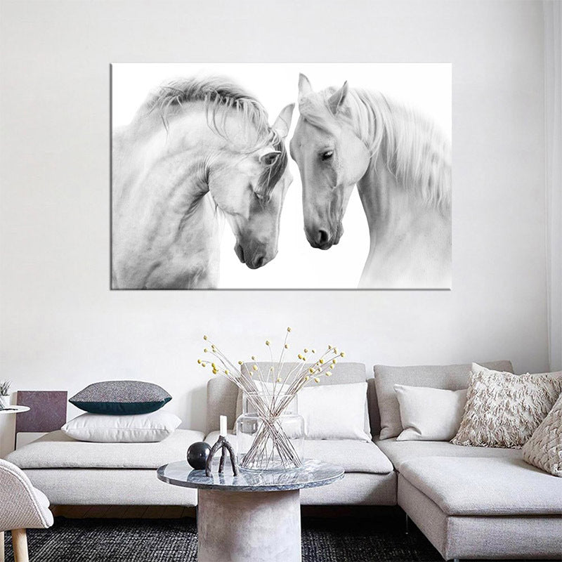 Quadro cavallo bianco nordico
