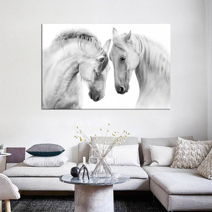 Quadro cavallo bianco nordico