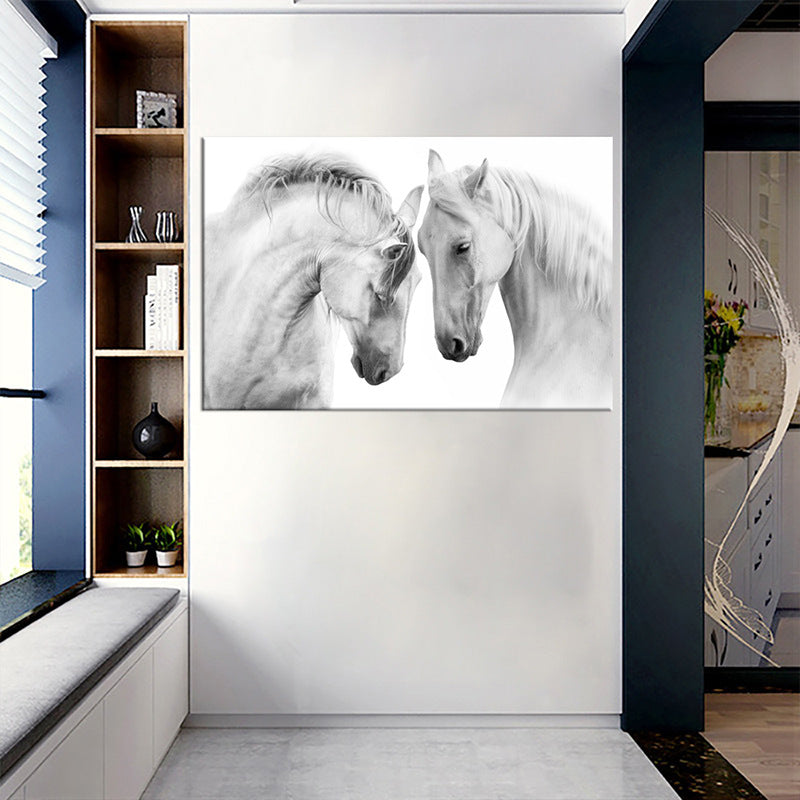 Quadro cavallo bianco nordico