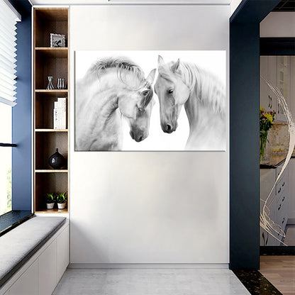 Quadro cavallo bianco nordico