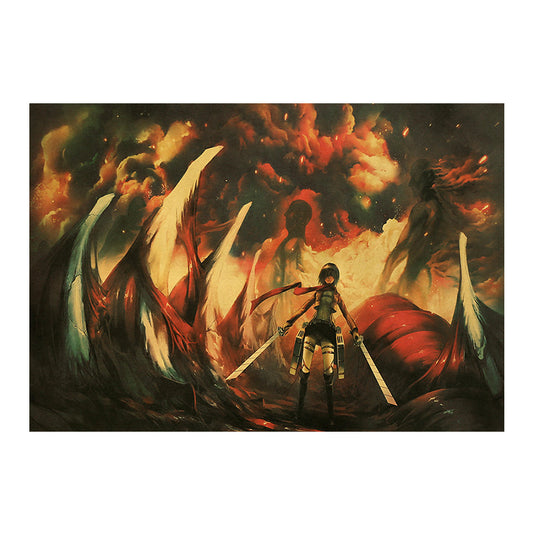 Poster Guerriero alato fra le fiamme