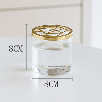 Vaso vetro griglia dorata