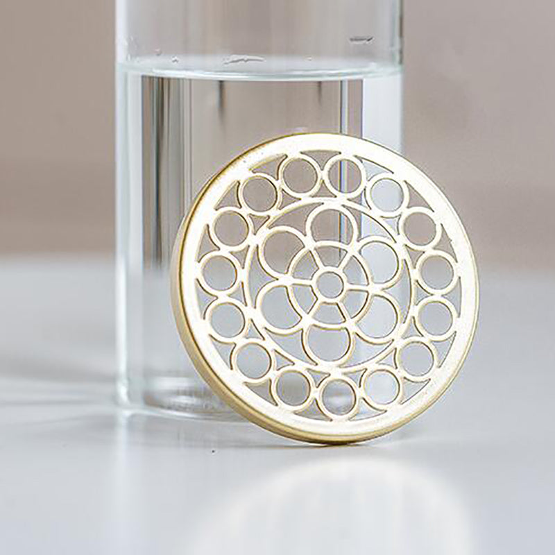 Vaso vetro griglia dorata