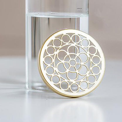 Vaso vetro griglia dorata