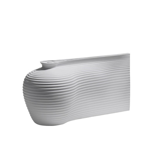 Vaso bianco rettangolare ondulato