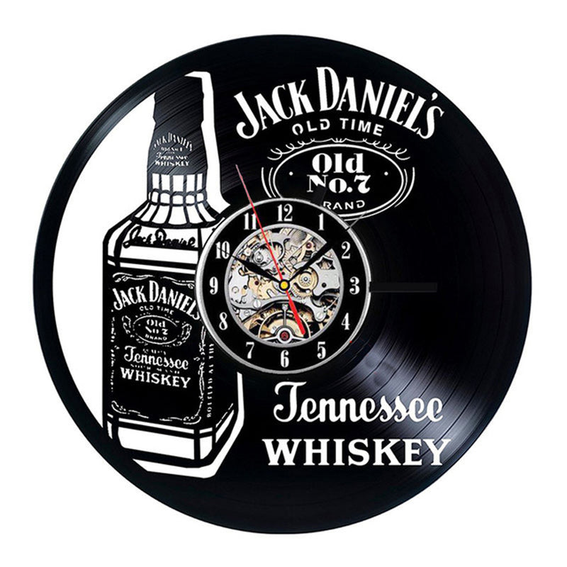 Orologio da parete Bottiglia whiskey neon