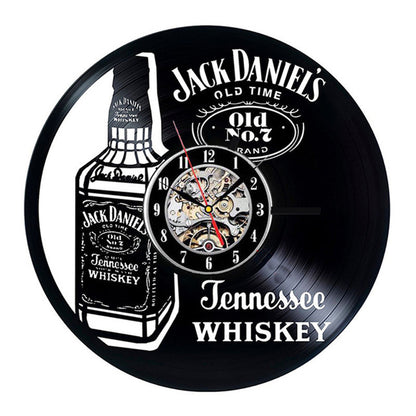 Orologio da parete Bottiglia whiskey neon