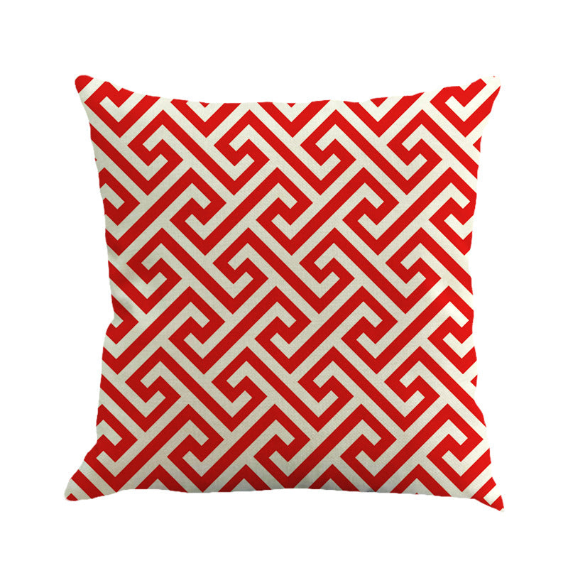 Copricuscino lino geometrico