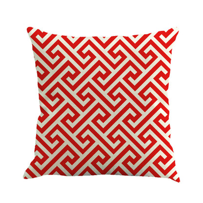 Copricuscino lino geometrico