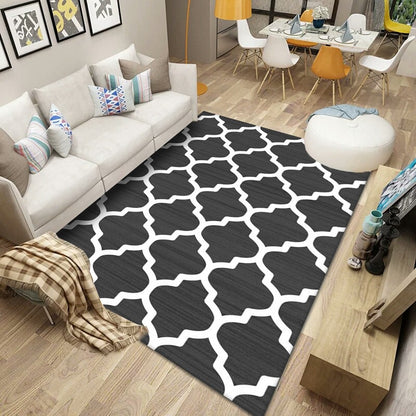 Tappeto effetto legno pannelli geometrici