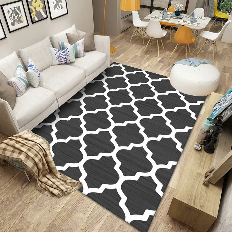 Tappeto effetto legno pannelli geometrici