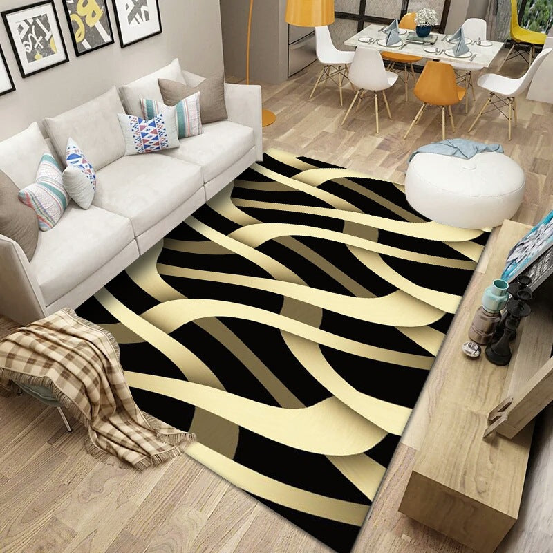 Tappeto effetto legno pannelli geometrici