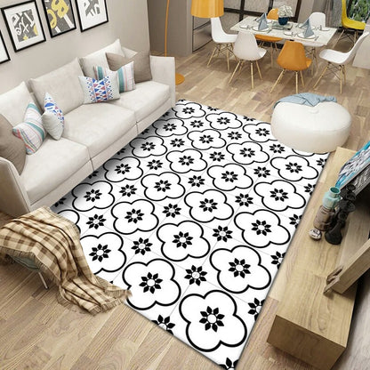 Tappeto effetto legno pannelli geometrici