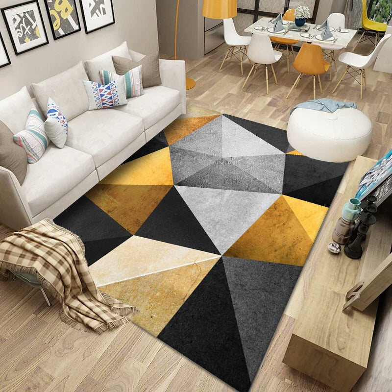 Tappeto effetto legno pannelli geometrici