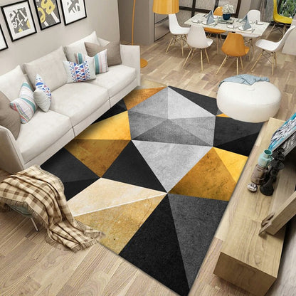 Tappeto effetto legno pannelli geometrici
