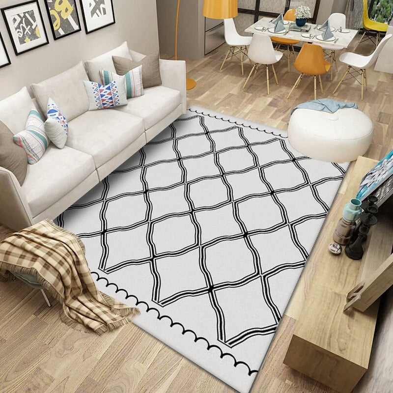 Tappeto effetto legno pannelli geometrici
