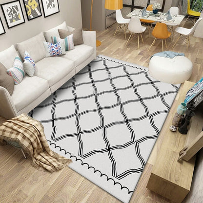 Tappeto effetto legno pannelli geometrici