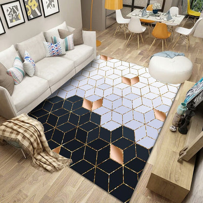 Tappeto effetto legno pannelli geometrici