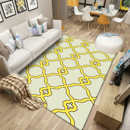 Tappeto effetto legno pannelli geometrici