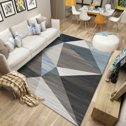 Tappeto effetto legno pannelli geometrici