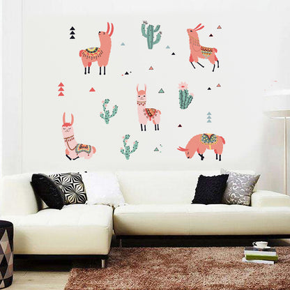 Adesivo alpaca e cactus