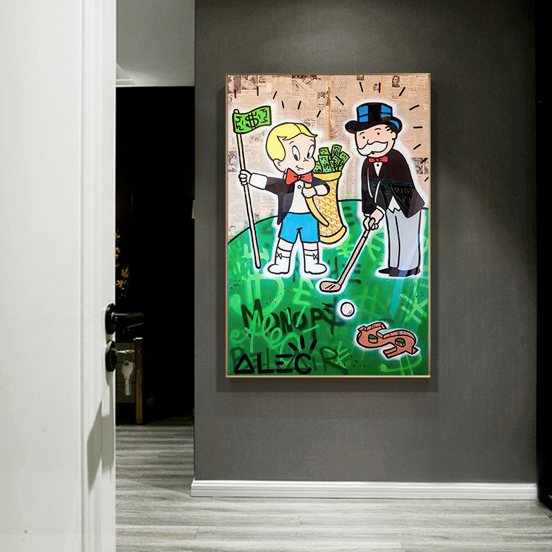 Quadro cartoon nonno e nipote