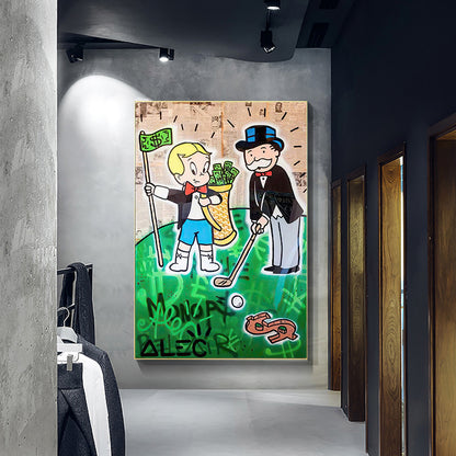 Quadro cartoon nonno e nipote