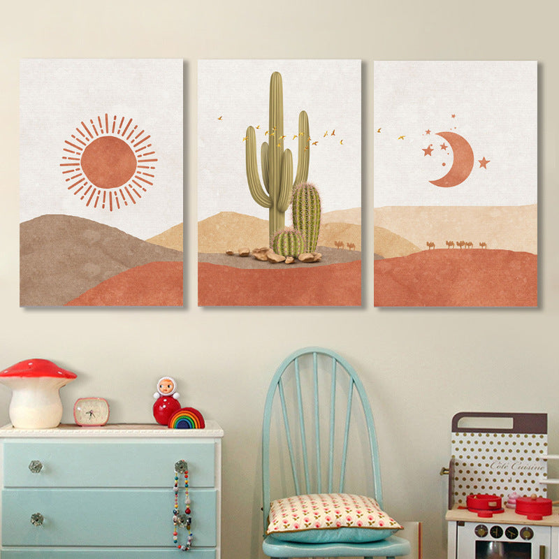 Quadro astratto sole e luna