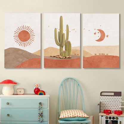 Quadro astratto sole e luna