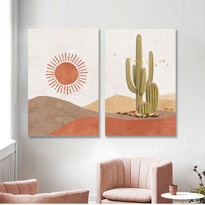 Quadro astratto sole e luna