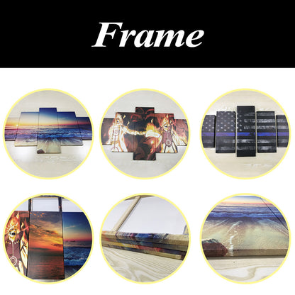 Quadro fiori blu e pizzo dorato