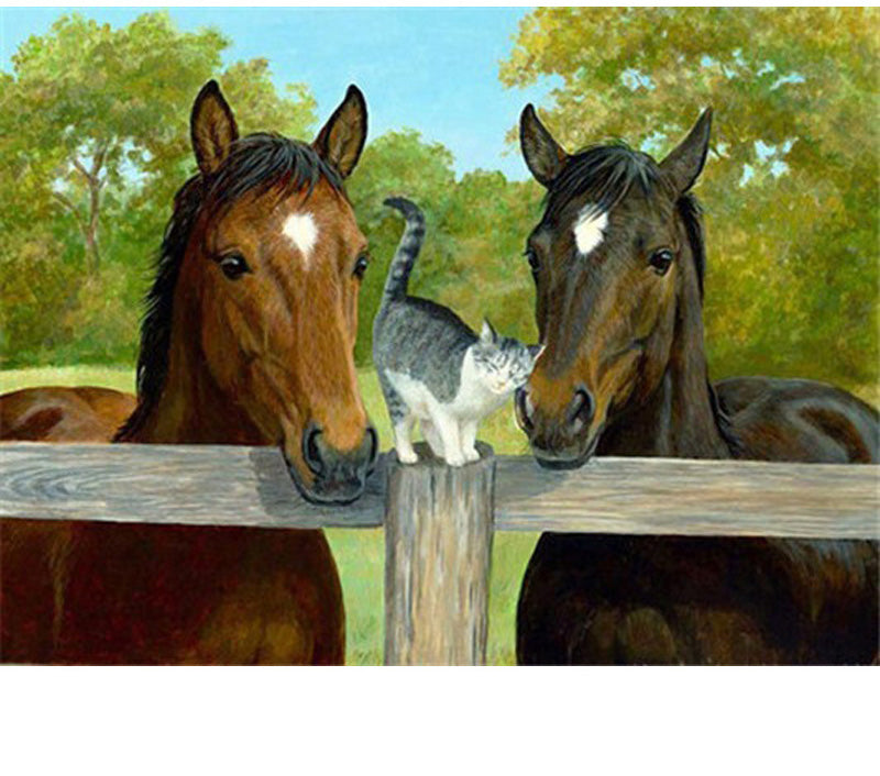 Quadro su tela Cavallo con madre e bambino