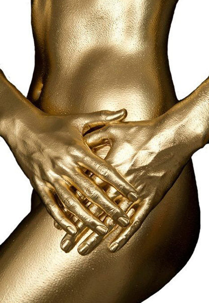 Stampa Tela Donna Nero e Oro