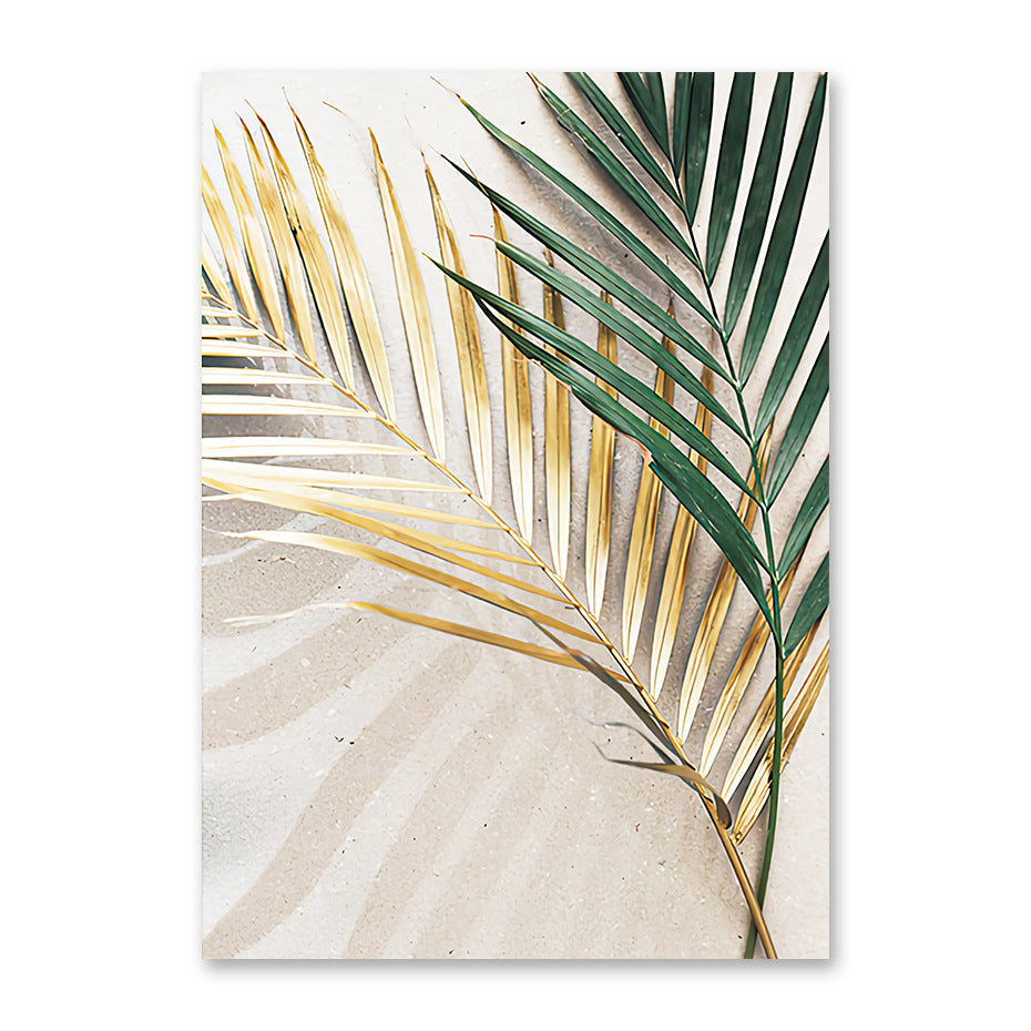 Quadro foglie di palma oro