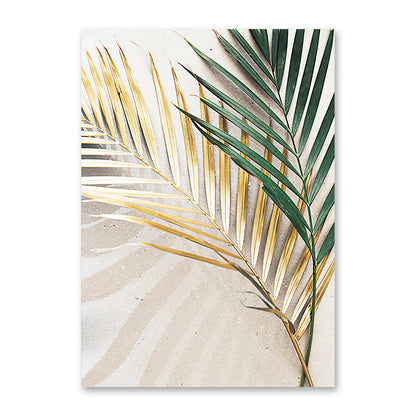 Quadro foglie di palma oro