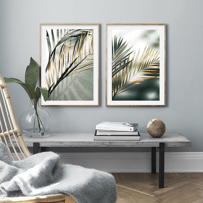 Quadro foglie di palma oro