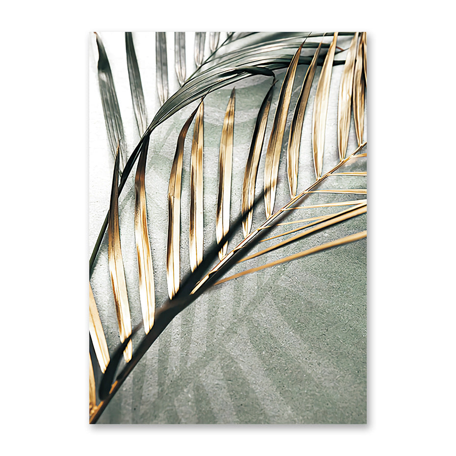 Quadro foglie di palma oro