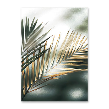 Quadro foglie di palma oro