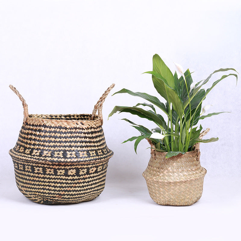 Cestino rattan intrecciato
