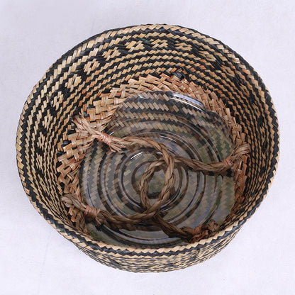 Cestino rattan intrecciato