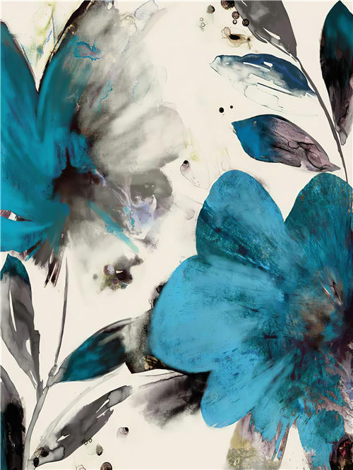 Quadro su tela Fiori blu acquerello senza confini impressionista