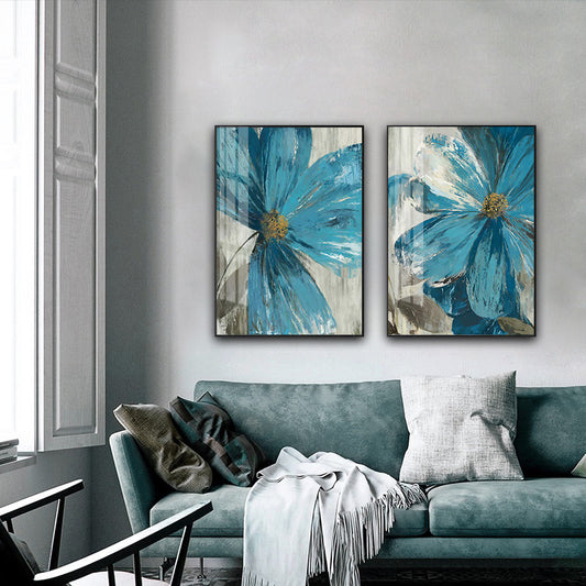 Quadro su tela Fiori blu acquerello senza confini impressionista