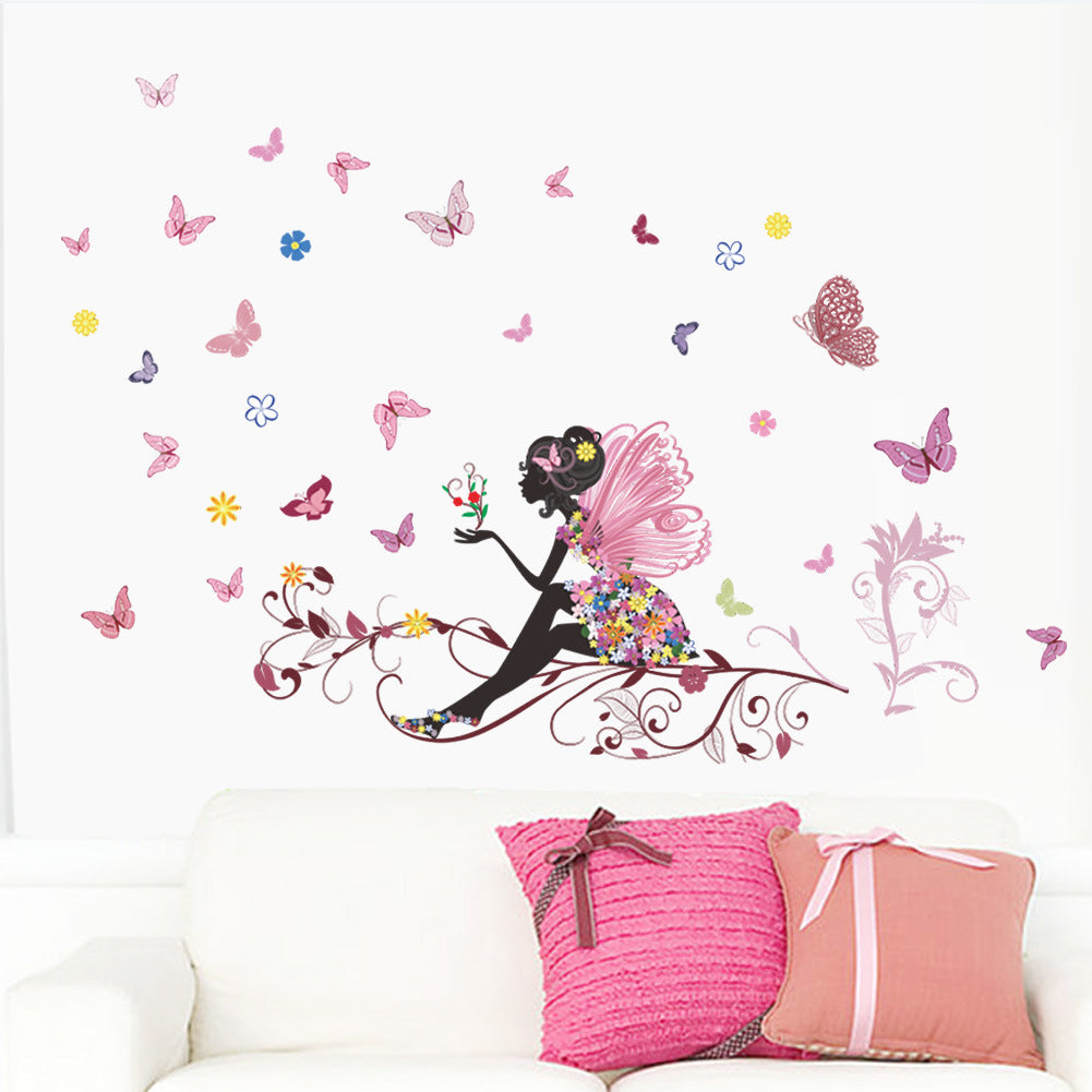 Adesivo farfalla e fiori