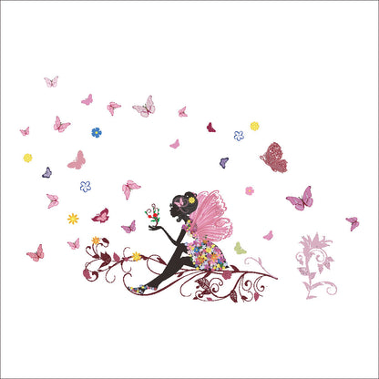 Adesivo farfalla e fiori